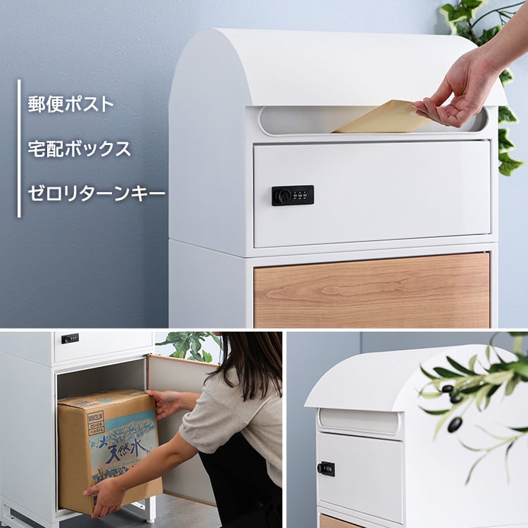 ラック 宅配ボックス スリムロータイプ 2ボックス 玄関収納 シューズラック 下駄箱 靴箱