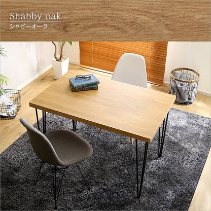 ヴィンテージテーブル スチール脚 オシャレ コンパクト 110cm幅 木目 カフェ