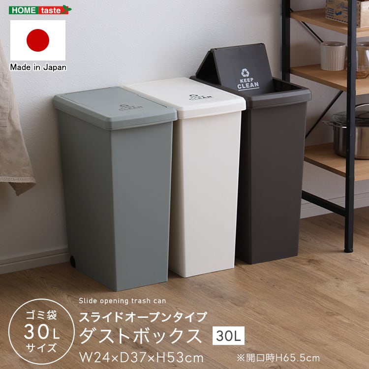 スライドオープンタイプ ゴミ箱30L ゴミ箱 30L ダストボックス 屋外 屋内 キャスター付き