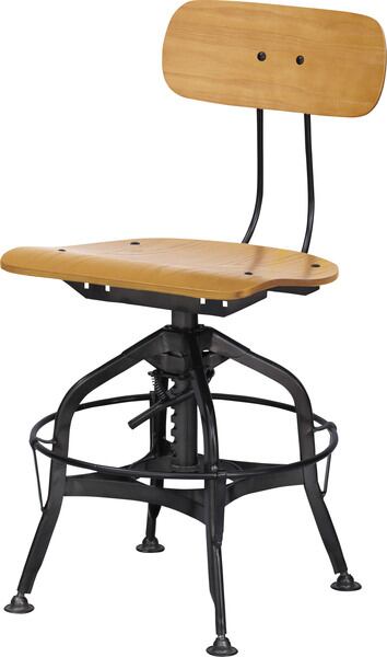 ダイニングチェア 幅50×奥行53×高さ77cm ダイニング家具 完成品 ブラウン 昇降式 スチール