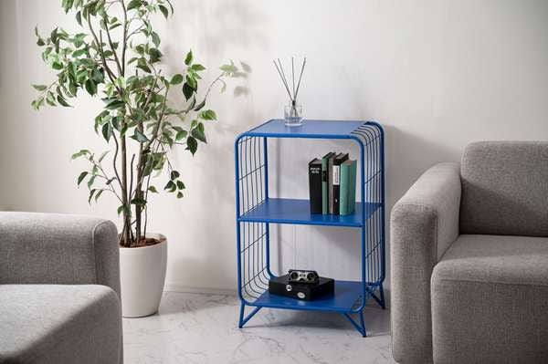 ストレージ シェルフ 幅47.5×奥行36.5×高さ73cm リビング収納 3段 完成品 スチール