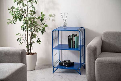 ストレージ シェルフ 幅47.5×奥行36.5×高さ73cm リビング収納 3段 完成品 スチール