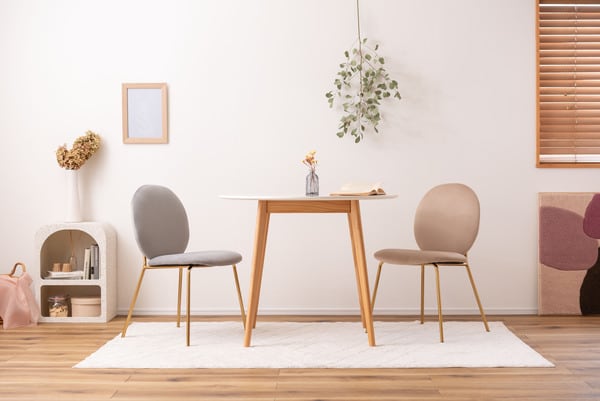 ダイニングチェア 幅49×奥行53×高さ76cm ダイニング家具 ベージュ グレー 背もたれ スチール