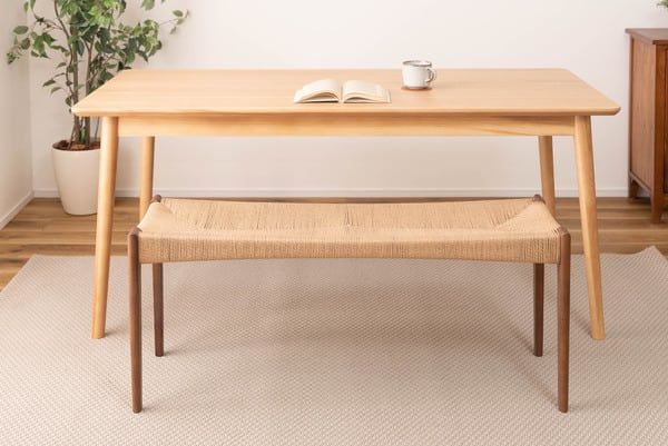 スツール ペーパーコードベンチ 幅105×奥行36×高さ46cm オットマン 腰掛け 完成品 天然木
