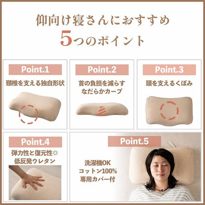 首やすらぎ枕 31×51cm 中 枕 31X51 日用品 寝具 理想の寝姿勢となります。