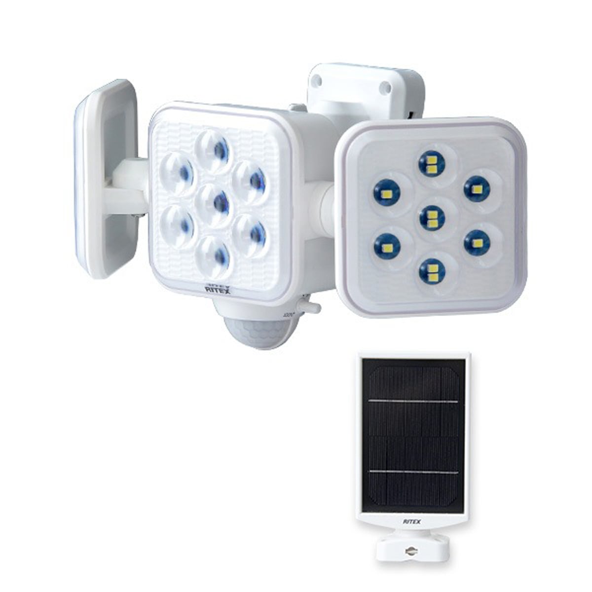 照明 5W×3灯 フリーアーム式LEDソーラーセンサーライト LEDセンサーライト 5W 3灯 防雨