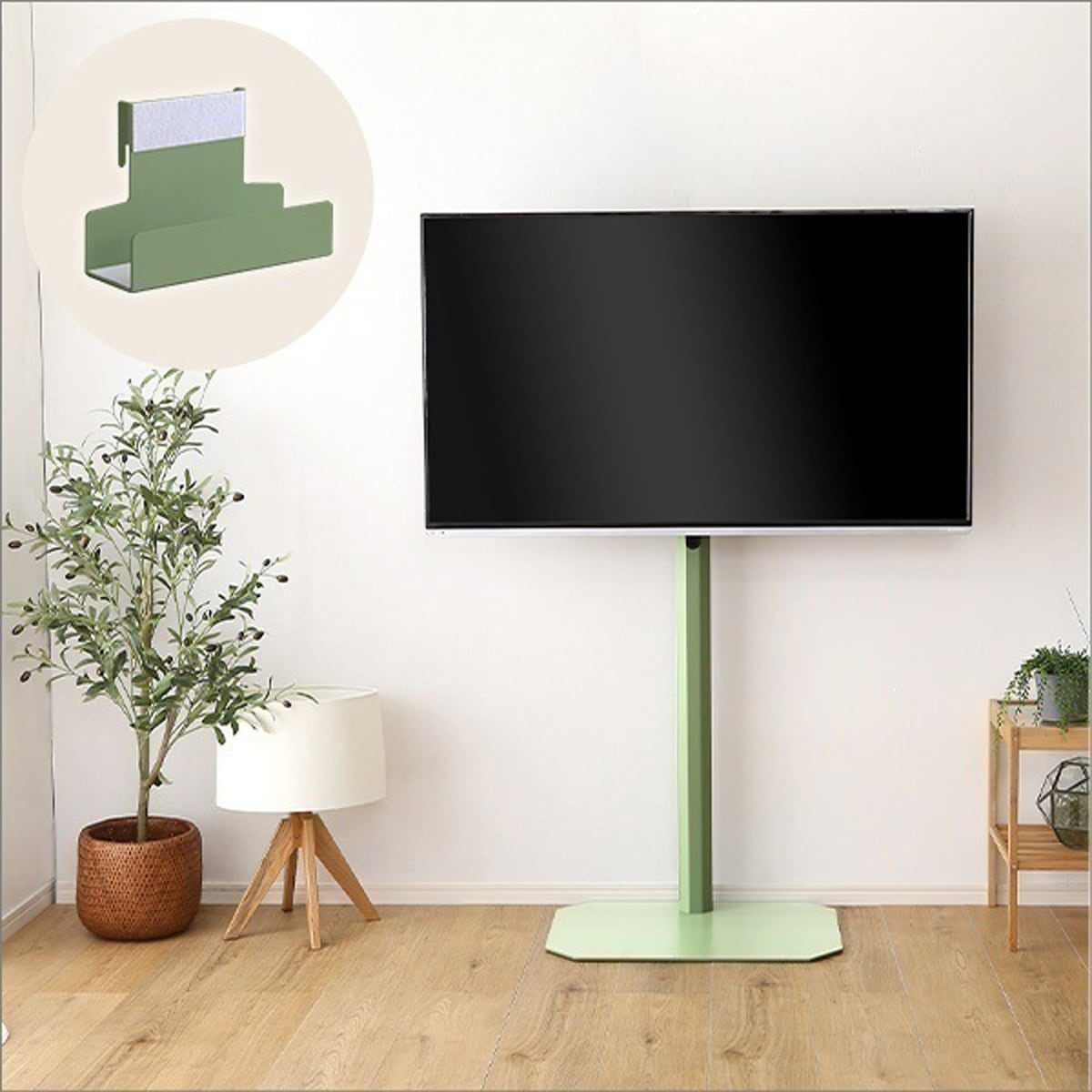 テレビ台 北欧インテリア 八角テレビスタンドハイタイプ専用 ハードディスクホルダーセット TV台