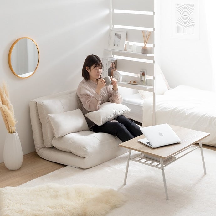 ベッド Lara リクライニングソファベッド すのこベッド パイプベッド 幅100×奥行73cm 完成品 スチール