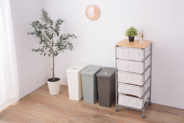 ダストボックス スライドペール30L 幅24×奥行37×高さ53cm 日用品 キャスター付き 完成品