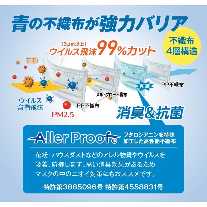 アレルプルーフマスクL 30枚入 9X18 17.5×9cm 日用品 消臭 マスク 生活雑貨 かぜ