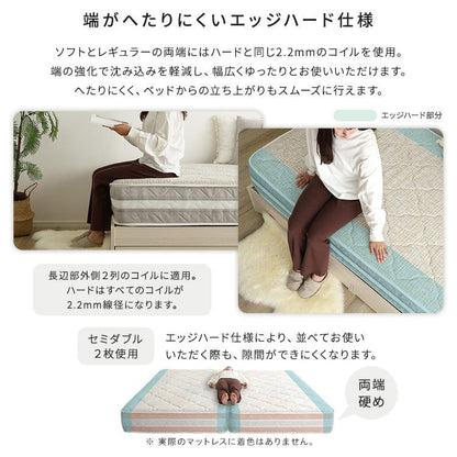 夫婦 カップル 日本製ポケットコイルデザインマットレス mornisha-モニーシャ- (ダブル) 幅140×奥行195cm 防ダニ 抗菌