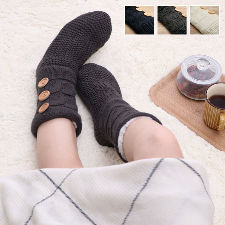 ルームソックス SOX-206 ギフト袋 ソックス GY 22.5-24.5cm 日用品 滑り止め
