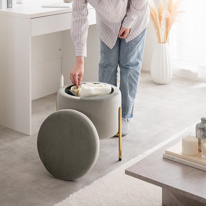 スツール 幅35cm Etincelle 収納付きスツール ダイニングチェア デザインチェア スチール