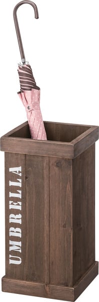 カサタテ 傘立て 幅21.5×奥行21.5×高さ44cm 玄関収納 完成品 ブラウン 天然木