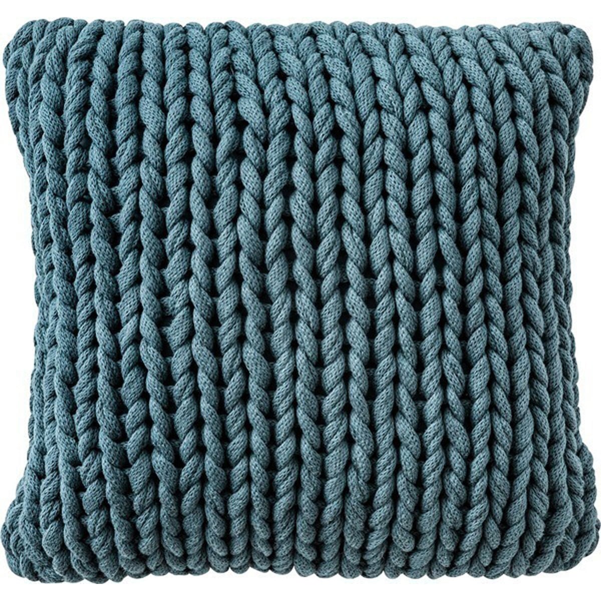 ファブリック ニットクッション 幅40×奥行40×高さ16cm 日用品 完成品 組立不要 ブルー