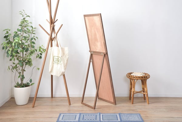 トリコ スタンドミラー 幅45×奥行43×高さ147cm ミラー 完成品 組立不要 ブラウン ミラ