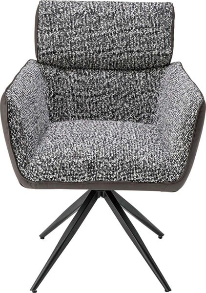 回転式アームチェア 幅62.5×奥行66×高さ84cm ダイニングチェア デザインチェア レザー