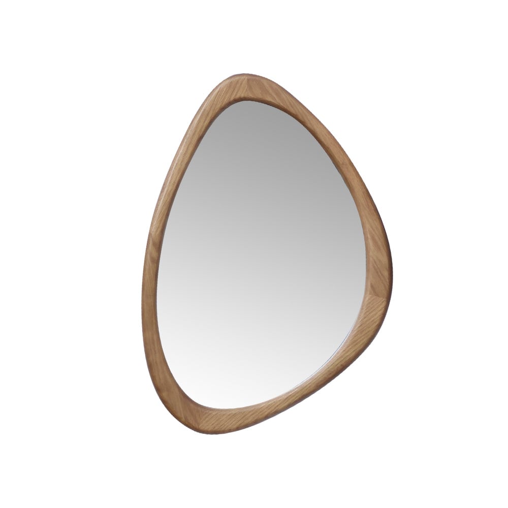 ミラー Wall Mirror -pebble- 幅45×奥行2.2cm 完成品 天然木