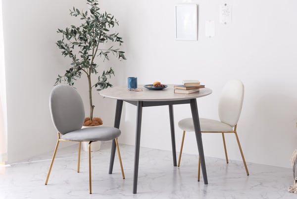 ダイニングテーブル ラウンドテーブル 幅90×奥行90×高さ72cm ダイニング家具 グレー 大理石