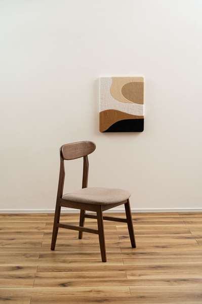 ダイニングチェア 幅46×奥行53×高さ80cm 回転チェア ブラウン 完成品 天然木