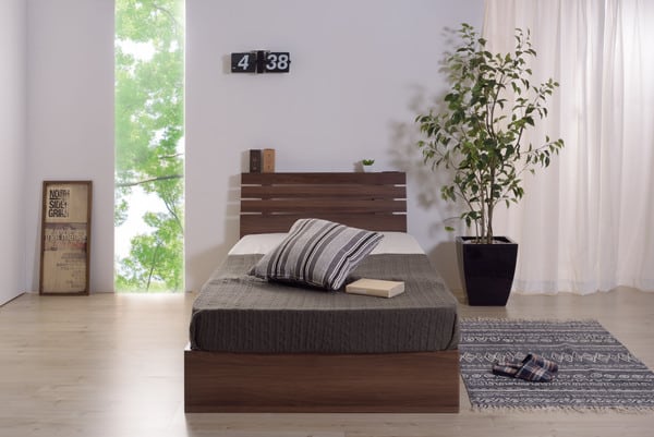 シングルベッド 幅100×奥行207×高さ75cm ベッド すのこベッド パイプベッド ベット