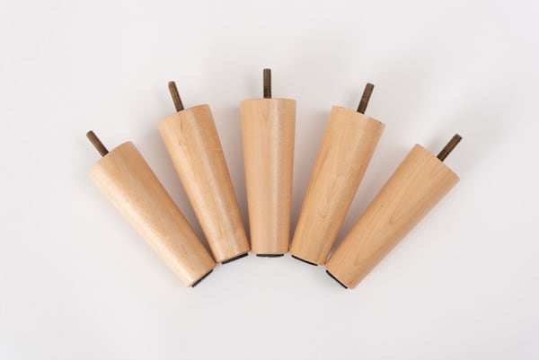 ソファ脚(5本セット) 幅5×奥行5×高さ13cm ソファー ローソファー フロアソファー