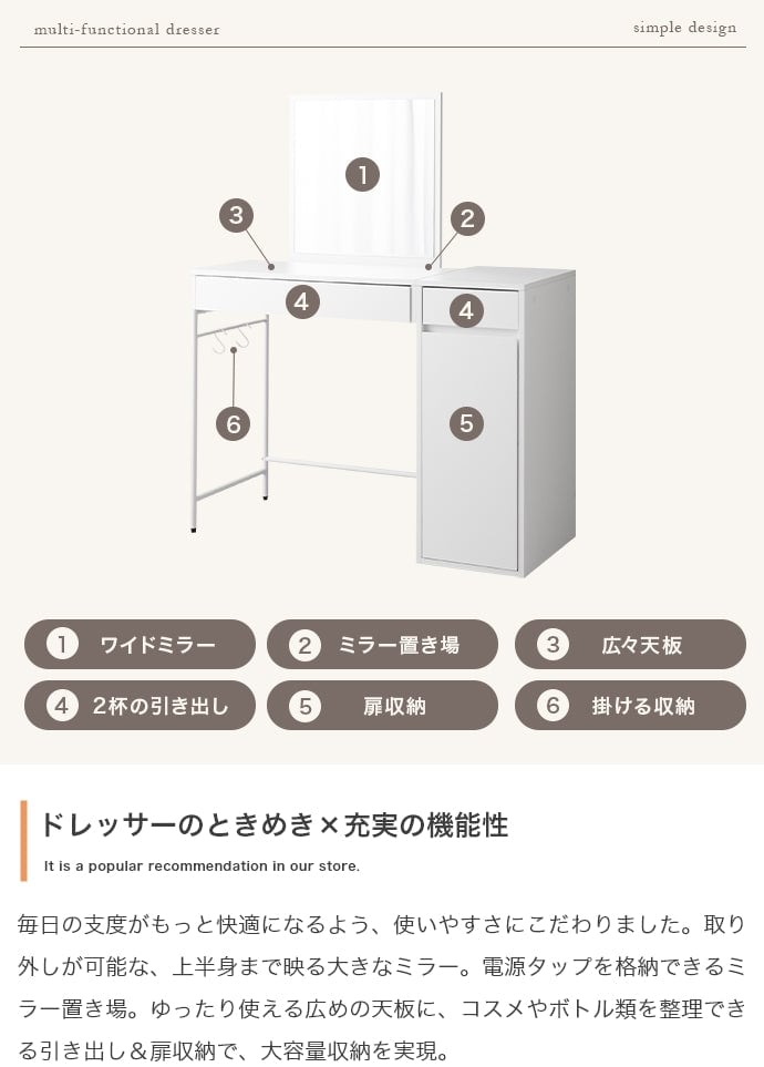 チェア 2点セット 幅100cm ミラー付きドレッサー+チェア ダイニングチェア デザインチェア スチール