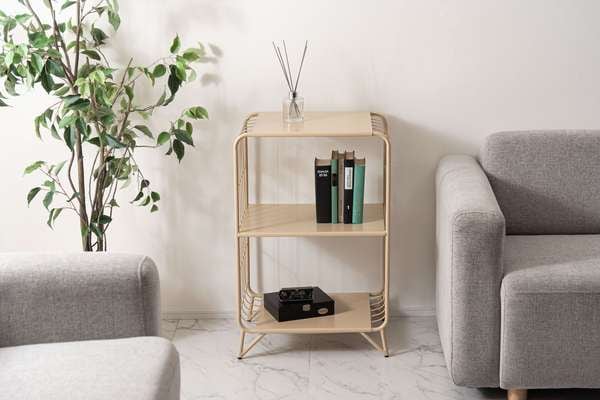 ストレージ シェルフ 幅47.5×奥行36.5×高さ73cm リビング収納 3段 完成品 スチール
