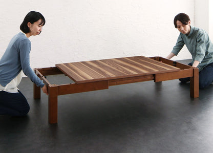こたつ 3段階伸縮こたつテーブル ワイデンアルファ2 長方形 80×120~180cm こたつセット