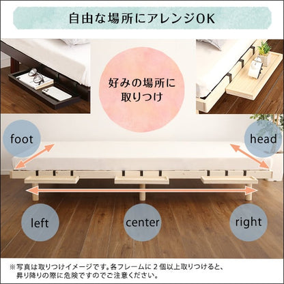パイン材高さ3段階調整脚付きすのこベッド(ダブル) 家具 インテリア ベッド 脚付きすのこベッド