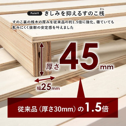 ベッド シングルベッド-MB- 97.5×211.5×72cm すのこベッド パイプベッド 天然木