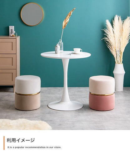 スツール Alina ベロアバイカラースツール ダイニングチェア デザインチェア 回転チェア 幅35×奥行35cm 完成品 スチール