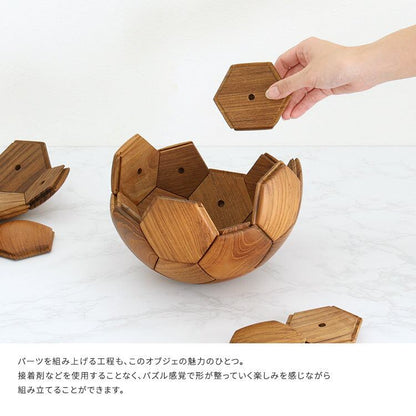 チーク材 サッカーボール オブジェ Orbelle-オーベル- 天然木