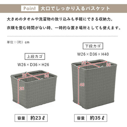 ラック ランドリーラック-RAN 4個タイプ 60×40×97cm リビング収納 キャスター付き スチール