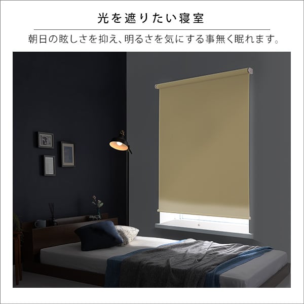 カーテン 壁空け不要!つっぱりロールスクリーン 幅90cm(遮光タイプ) スクリーン 間仕切り 工事