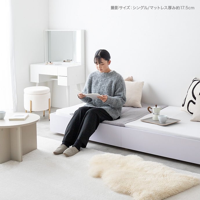 マットレス シングル Slib すのこローベッド ボンネルマットレス付き ベッドマットレス 敷布団 幅100.6×奥行198.6cm 天然木
