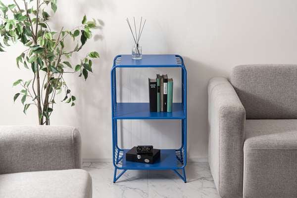 ストレージ シェルフ 幅47.5×奥行36.5×高さ73cm リビング収納 3段 完成品 スチール