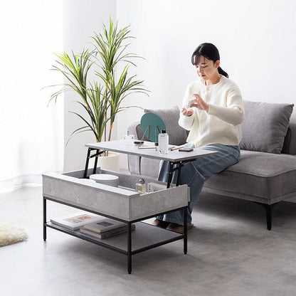 テーブル 幅80cm Fika 昇降式センターテーブル リビングテーブル スチール