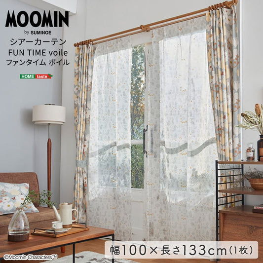 MOOMIN ムーミン シアーカーテン 100×133cm×1枚 TIME voile ファンタイム