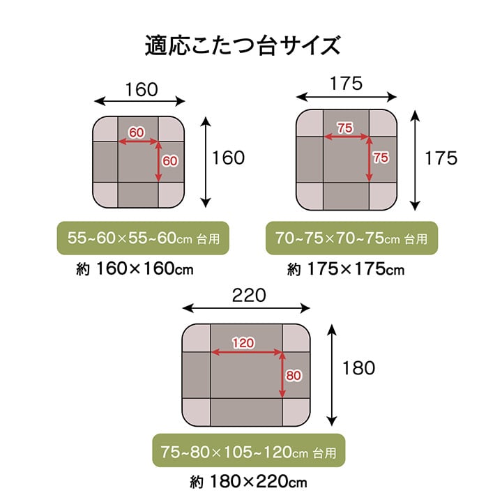掛布団 ミルキー省スペース 正方形 BR 160X160 160×160cm こたつ こたつテーブル