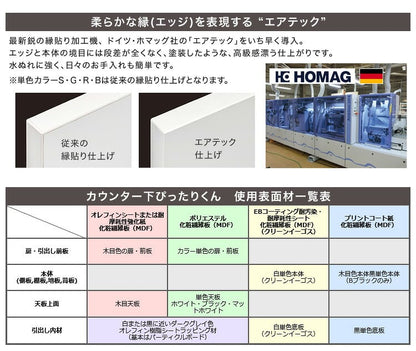 ラック セミオーダーカウンター下収納ぴったりくん エンドコーナー右置き 奥行35cm キッチン収納 完成品