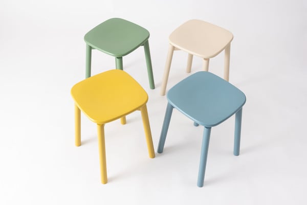 スツール 幅34.8×奥行34.8×高さ45cm オットマン 腰掛け 完成品 組立不要 ブルー 椅子