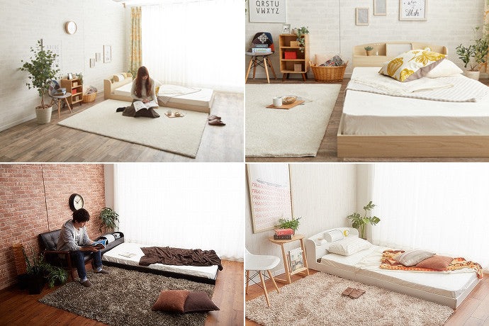 ベッド セミダブル ライト付きローベッド フロアベッド Modern Light すのこベッド