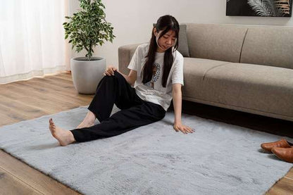 ラグ ラグマット カーペット 絨毯 完成品 滑り止め 敷き物 W130×D180 グレー