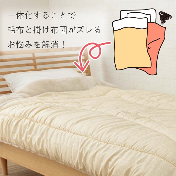 掛布団 アクリル毛布付き シングル 140X200 140×200cm 日用品 寝具