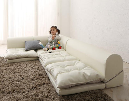 ソファー フロアコーナーソファ Populs ポプルス 1P ローソファー フロアソファー レザー