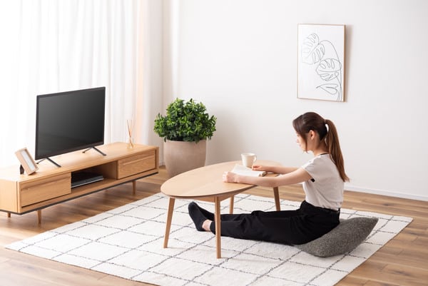 オーバルテーブル 幅120×奥行55×高さ38cm テーブル ローテーブル センターテーブル 北欧