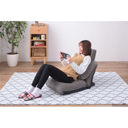 4WAYハイバックフロアチェア 幅47×奥行70×高さ18cm ダイニングチェア 回転チェア リクライニング スチール
