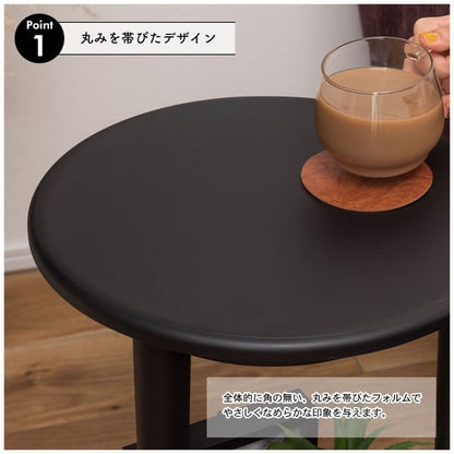 サイドテーブル 幅36×奥行36×高さ50cm 2段 北欧 ブラック ホワイト テーブル ラタン