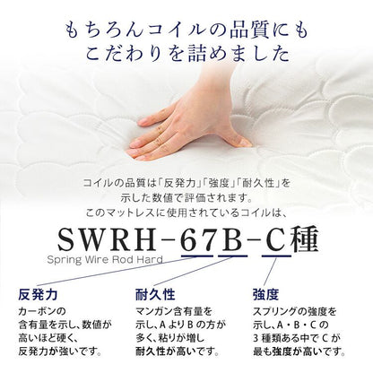 夫婦 カップル パイン材高さ2段階調整脚付きすのこベッド ポケットコイルマットレスセット(セミダブル)